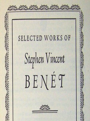 cover image of Selected Works of Stephen Vincent Benet
